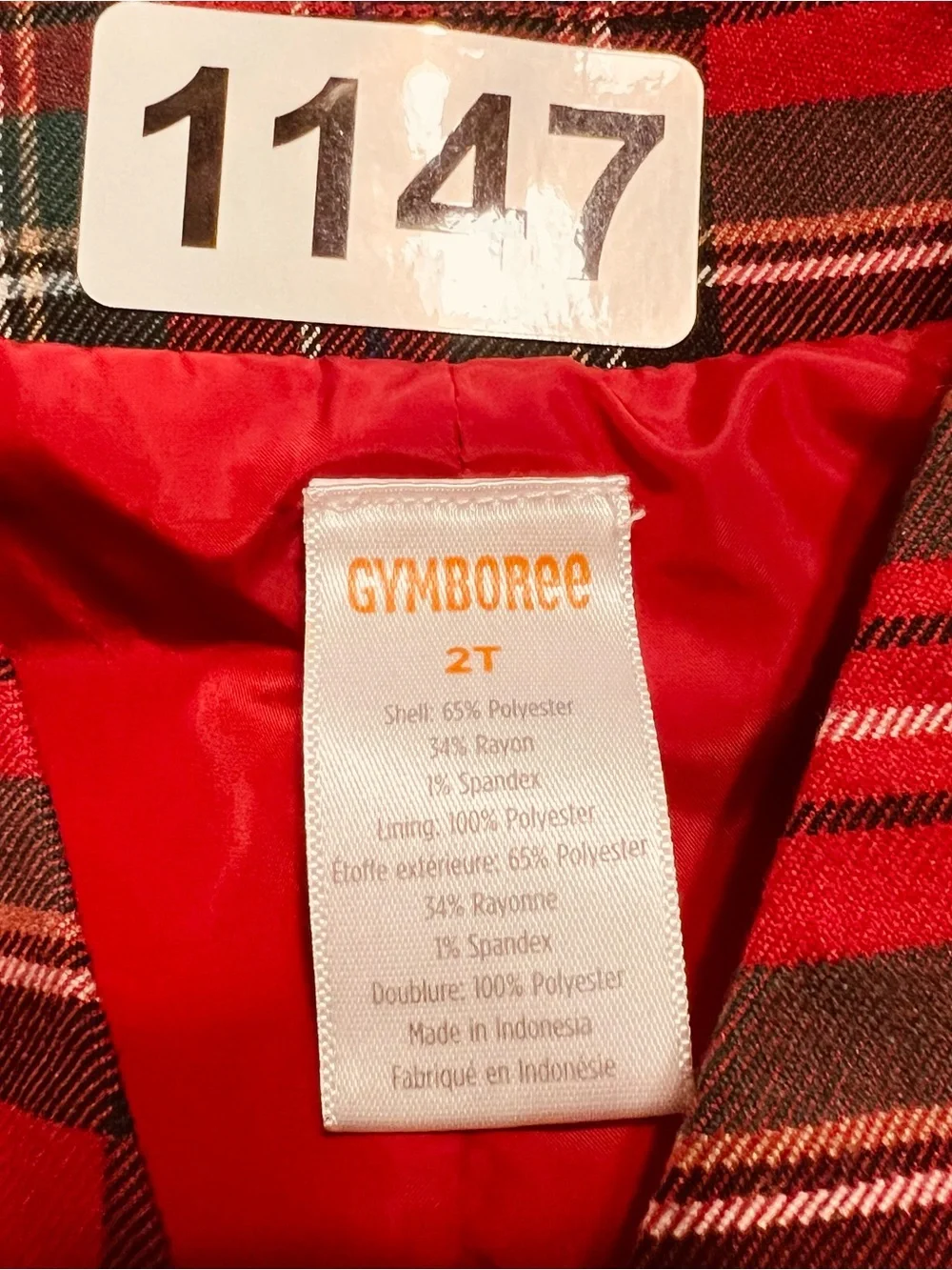 Gymboree Red Plaid Kids Vest with Green and Black Accents Christmas Holiday